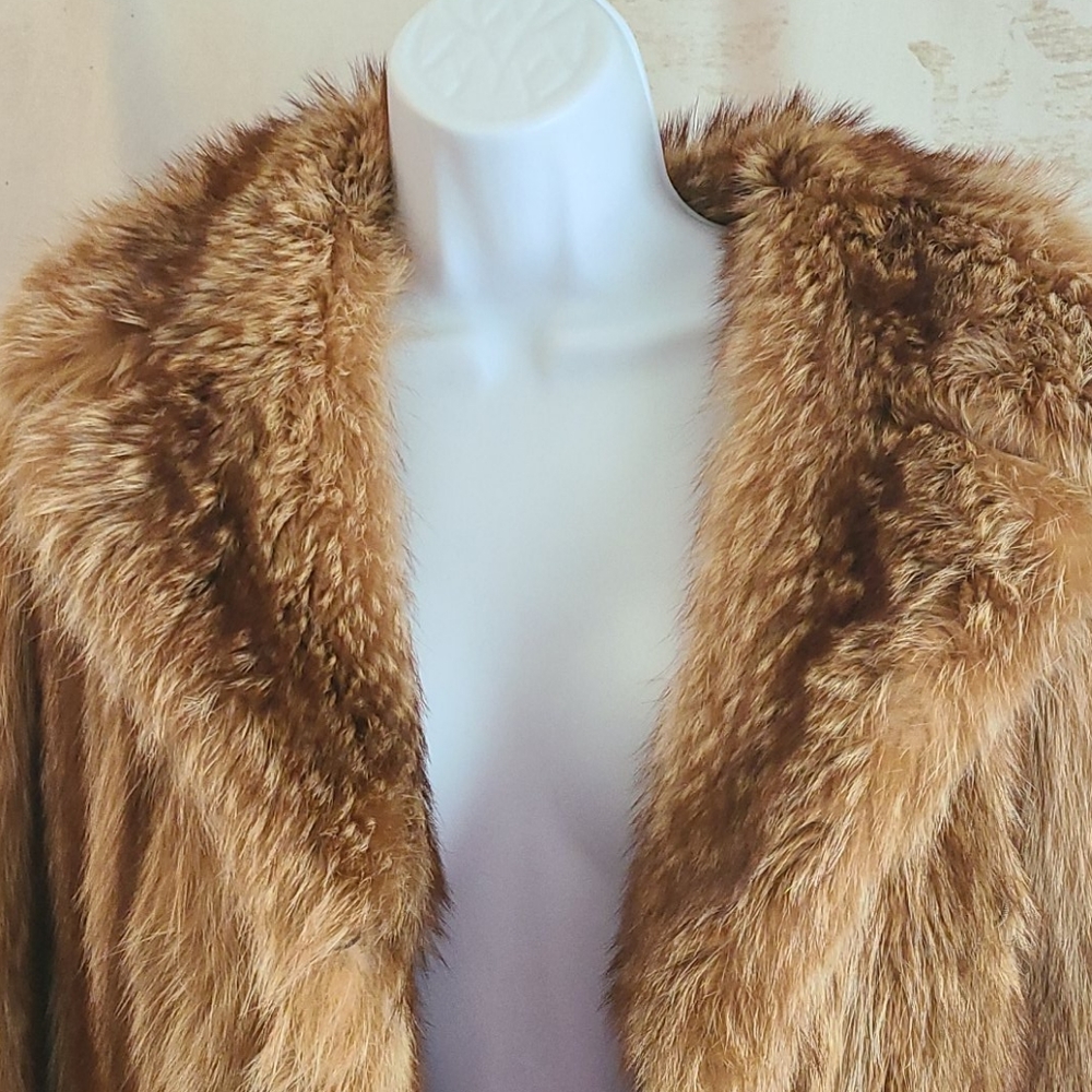Beautiful Red Raccoon Coat Jacket - Picture 3 of 6